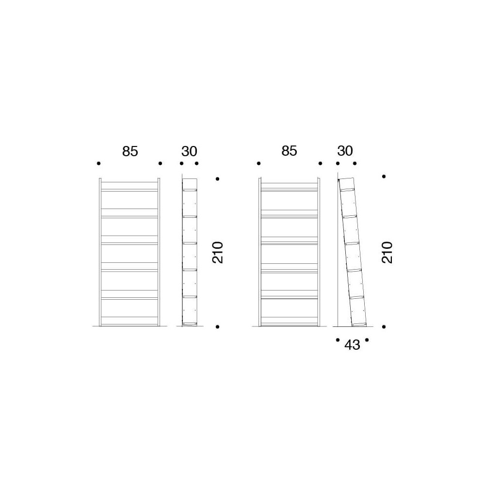 Design Metal Bookcase Gran Livorno by Marco Ferreri - Danese Milano