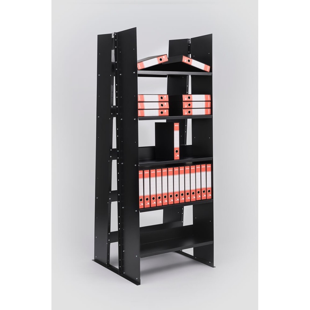 Design Black Bookcase Gran Livorno Self-Standing by Marco Ferreri - Danese Milano