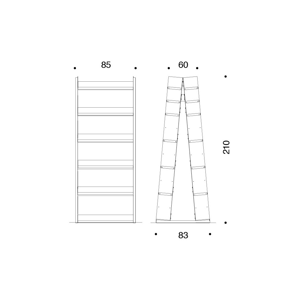 Design Bookcase Gran Livorno Self-Standing by Marco Ferreri - Danese Milano