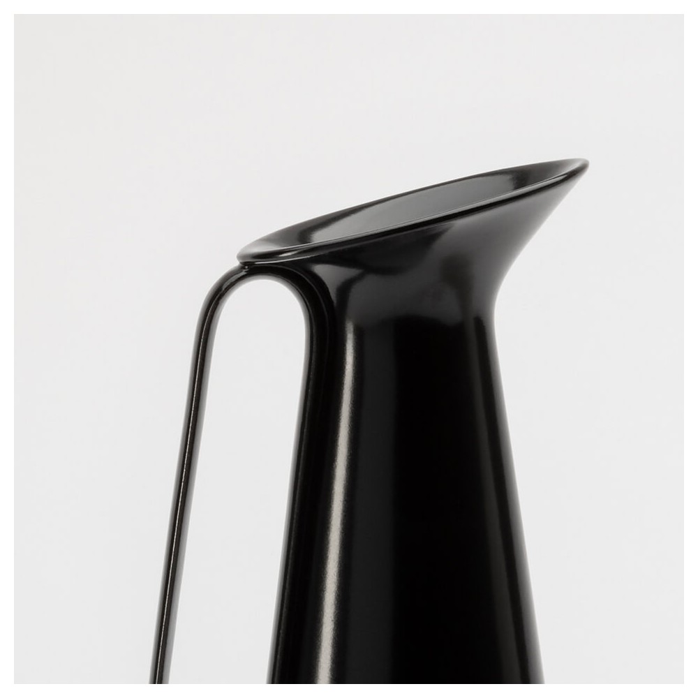 Black ceramic pitcher Sula with wide mouth by Giulio Iacchetti - Danese Milano