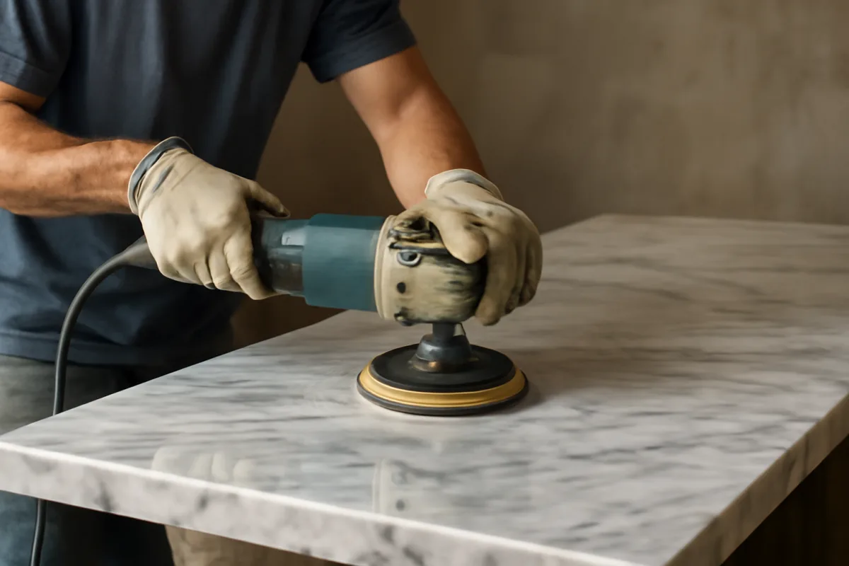 Tecniche di lucidatura professionale dei piani in marmo: il procedimento che allunga la vita dei materiali